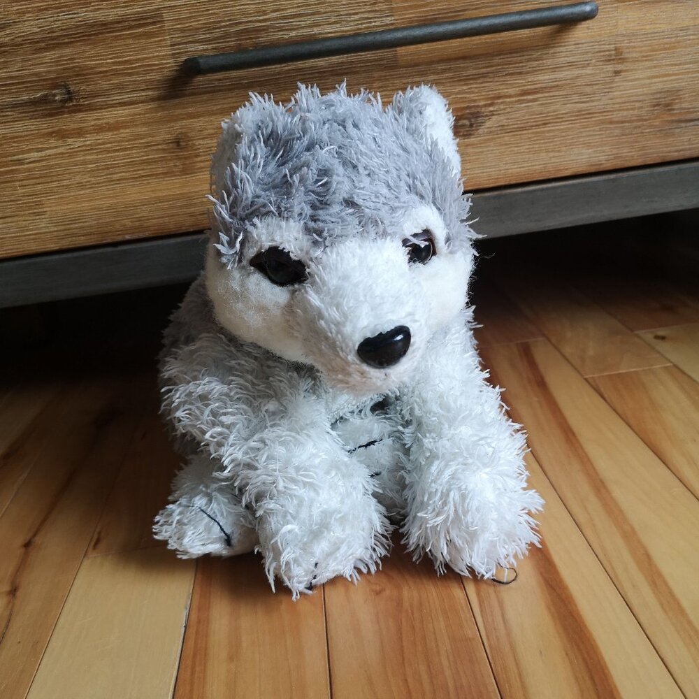 VINTAGE Husky Dog Stuffed Animal Plush